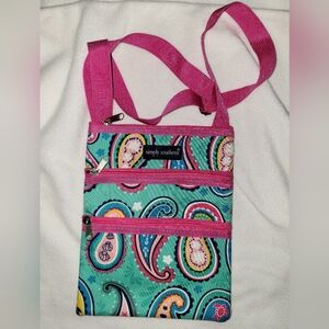 Simply Southern Paisley Crossbody Bag Purse Zipper Adjustable Strap 8 x 10 Inch